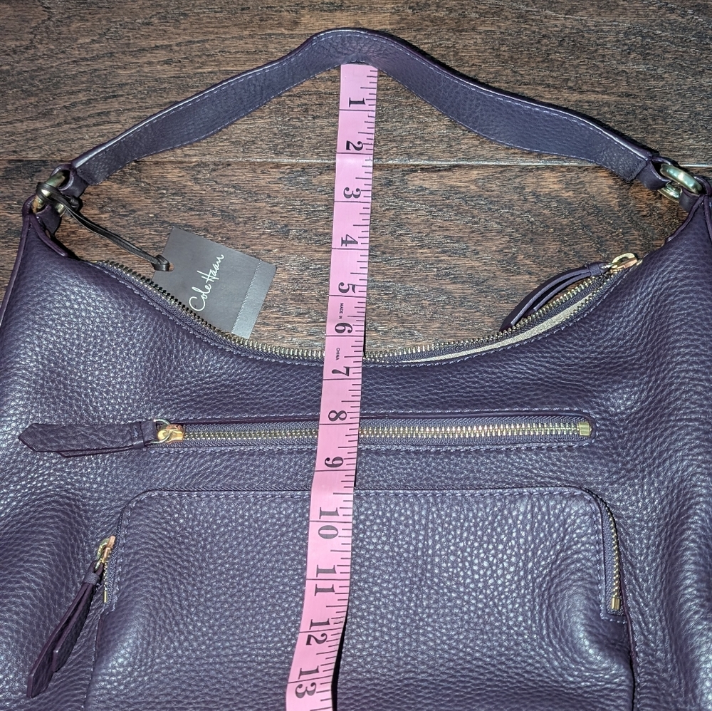 NWT Cole Haan Zip Should Bag In Dark Aubergine Purple - Picture 6 of 8